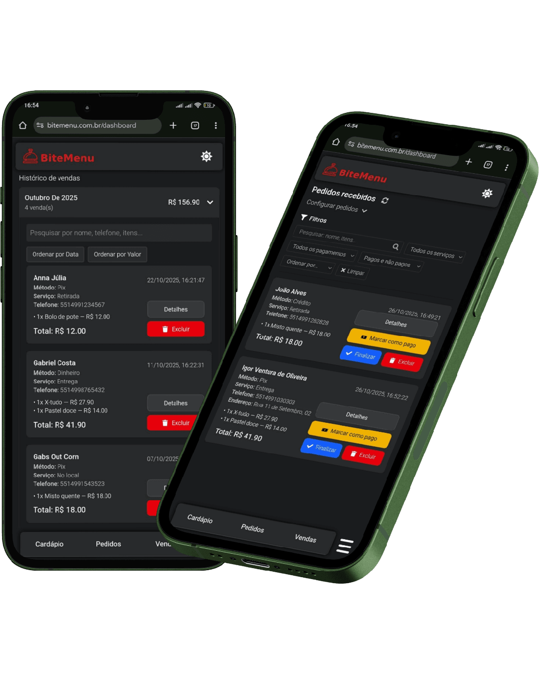 Controle pedidos e vendas