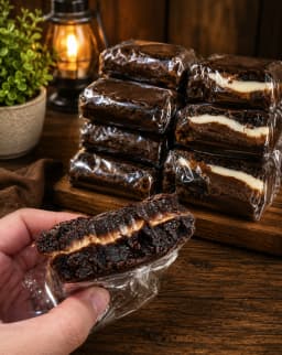 Sanduíche de brownie doce